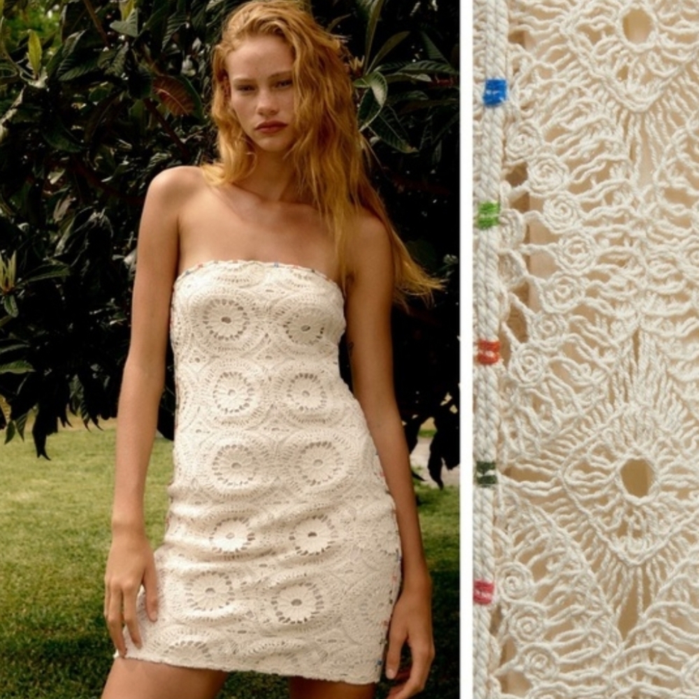 ZARA STRAPLESS CROCHET DRESS SIZE XS and S - Picture 7 of 15